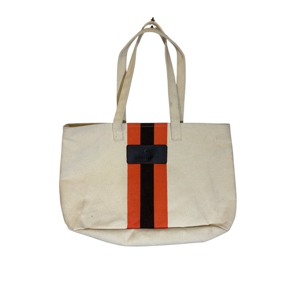 John Hardy Handbags - John Hardy Canvas Tote Bag Orange Black Stripe Shopper‎ Carryall